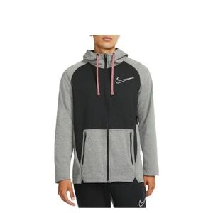 Nike Therma Fleece Hoodie Men's Sweatshirt Full Zip Vintage Black size large